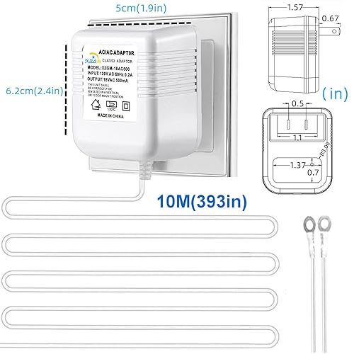 Miniatura 18 de Adaptador de corriente para timbre de puerta 18V500MA, transformador de timbre de video para anillo, nido, arlo, eufy, Wyze timbre de video
