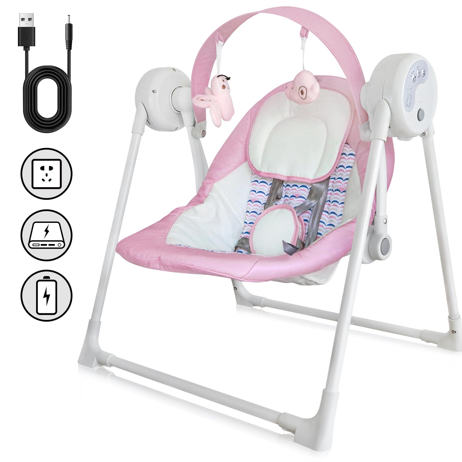 Baby Bouncer Ingenuity Comfort Go Compact Portable 6-Speed Baby