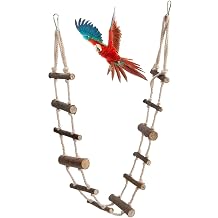 Bird Ladder, 39.4in Wooden Rope Ladder, Hamster Bridge Suitable for Various Small Pets Such as Hamsters Mice Gerbils Parrots and Chinchillas