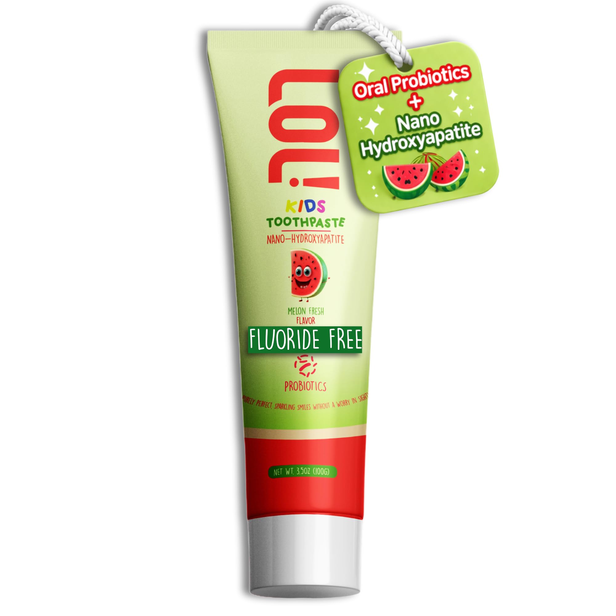 LOL Kids Toothpaste No Fluoride, Nano Hydroxyapatite Toothpaste, Probiotics, Xylitol Tooth Paste Kids | Remineralizing | Natural | Plant-Based Foam |