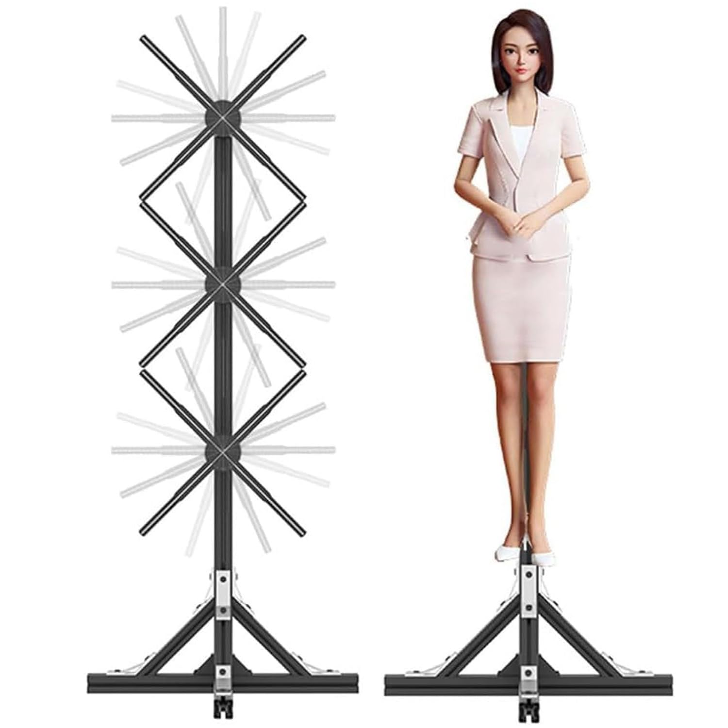 Projecteur Holographique 3D, Ventilateur D'affichage Holographique LED 3D, Avec Télécommande/Wi-Fi/Bluetooth, Pour Salons Professionnels/Affichages Publicitaires, PD45
