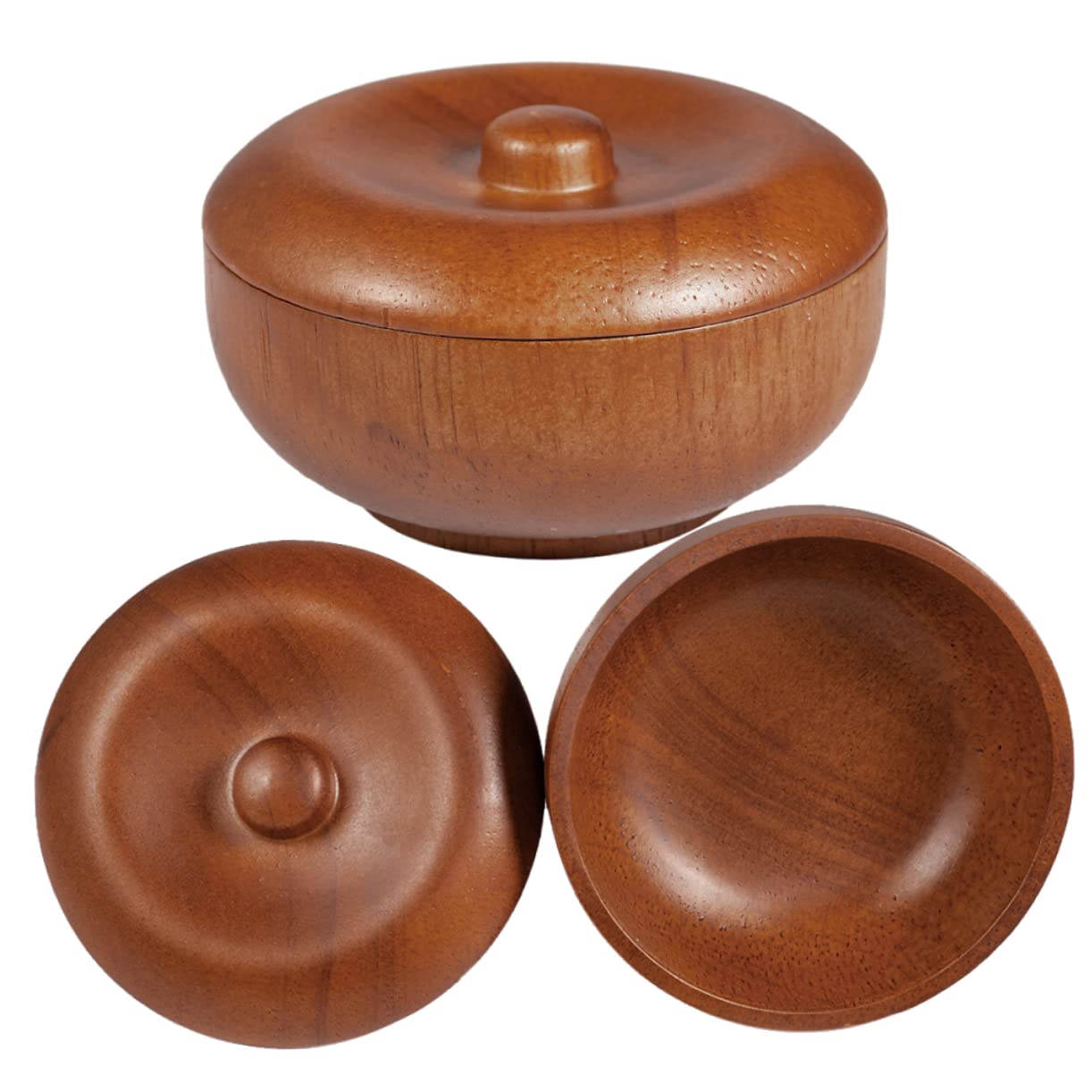 POPETPOP Lot De 3 Bols De Rasage En Bois Avec Couvercle Pour Homme Pour Ranger Et À Raser Idéal Pour La Maison Le Salon De Coiffure Ou La Brosse À Barbe Pour Homme