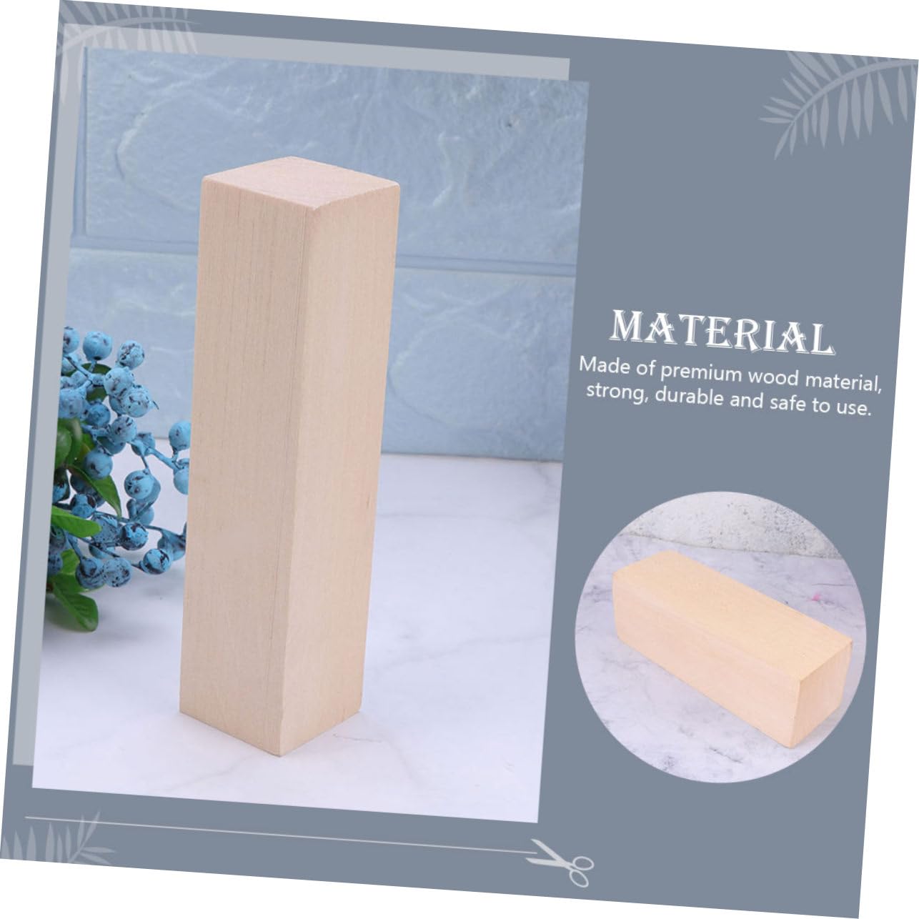 Gadpiparty 8 Piezas Bloques de Madera Natural para Manualidades sin Terminar para Proyectos Diy