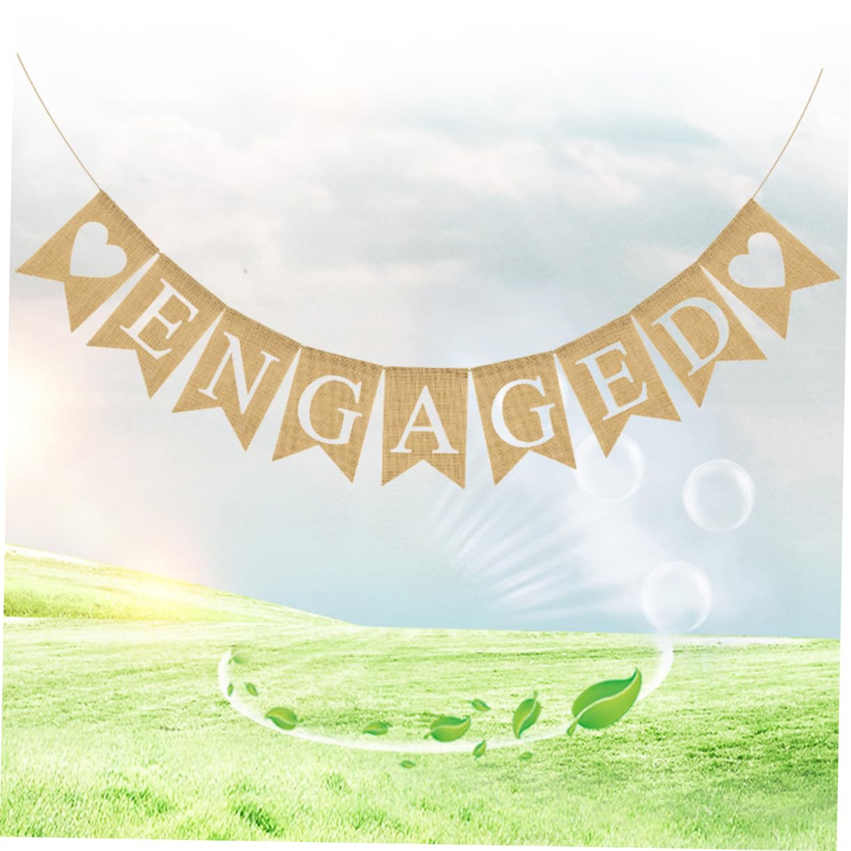 Abaodam 3stücke Hochzeitsbanner Engaged Mit Herz-design Mehrfarbige Wimpelkette Aus Strapazierfähigem Leinen Für Verlobungsfeiern Hochzeiten Valentinstag Und Romantische Anlässe