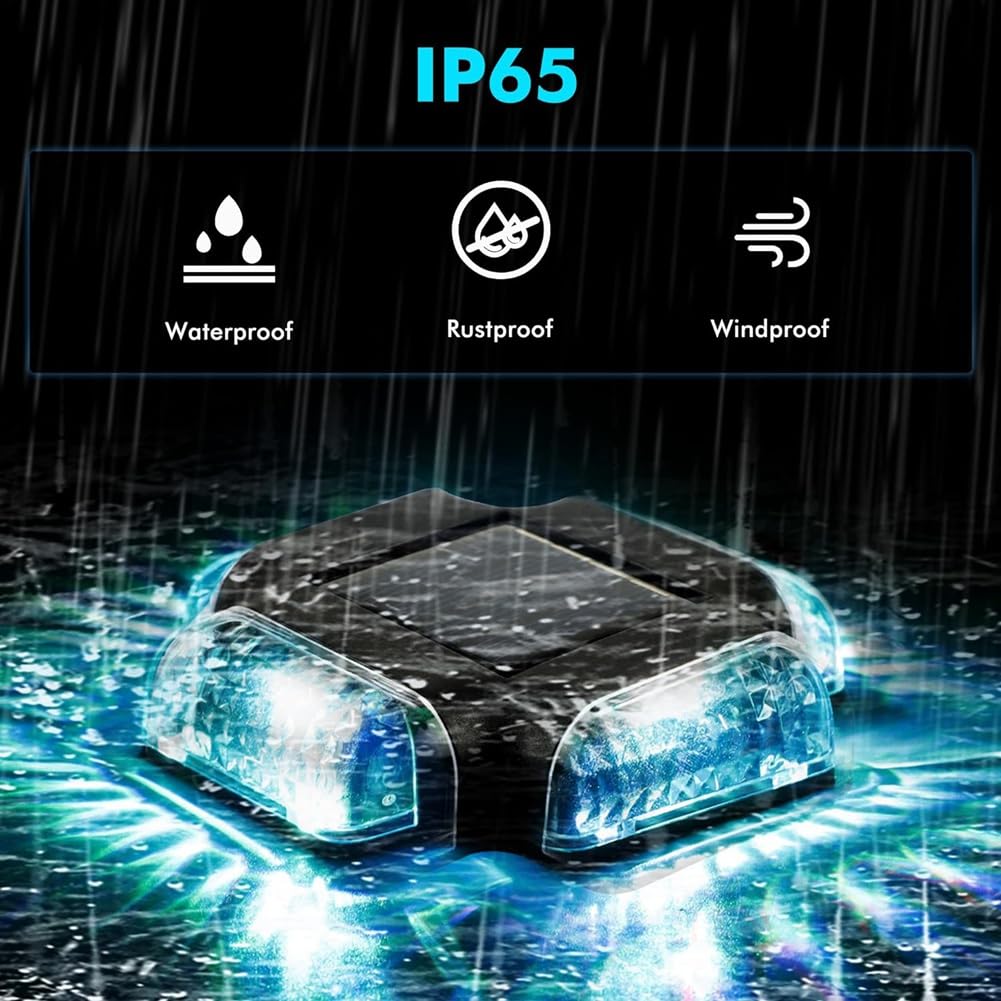 OBEST 4 Luci Solari Per Piscina E Giardino – LED Impermeabili IP65, Alimentazione Solare, Luce Bianca Calda, Decorazione Da Esterno