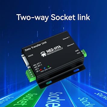 RS485/232/422 to Ethernet Serial Server ModBus Gateway Build-in Switch NE2-H14 2-Way Socket Link Standard MQTT Protocol