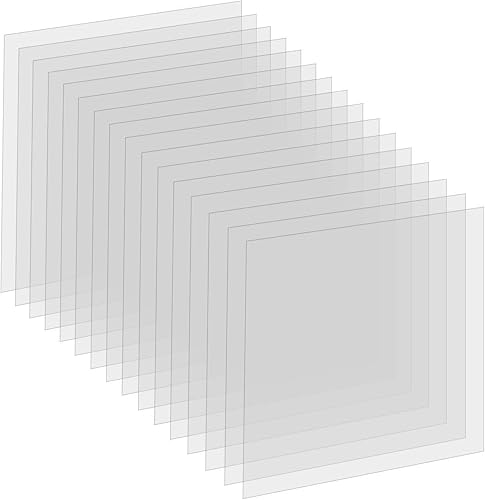 Paquete de 16 hojas de plantillas de Mylar transparentes de 6 mil, 12 x 12 pulgadas, hojas de plantillas de plástico reutilizables en blanco para
