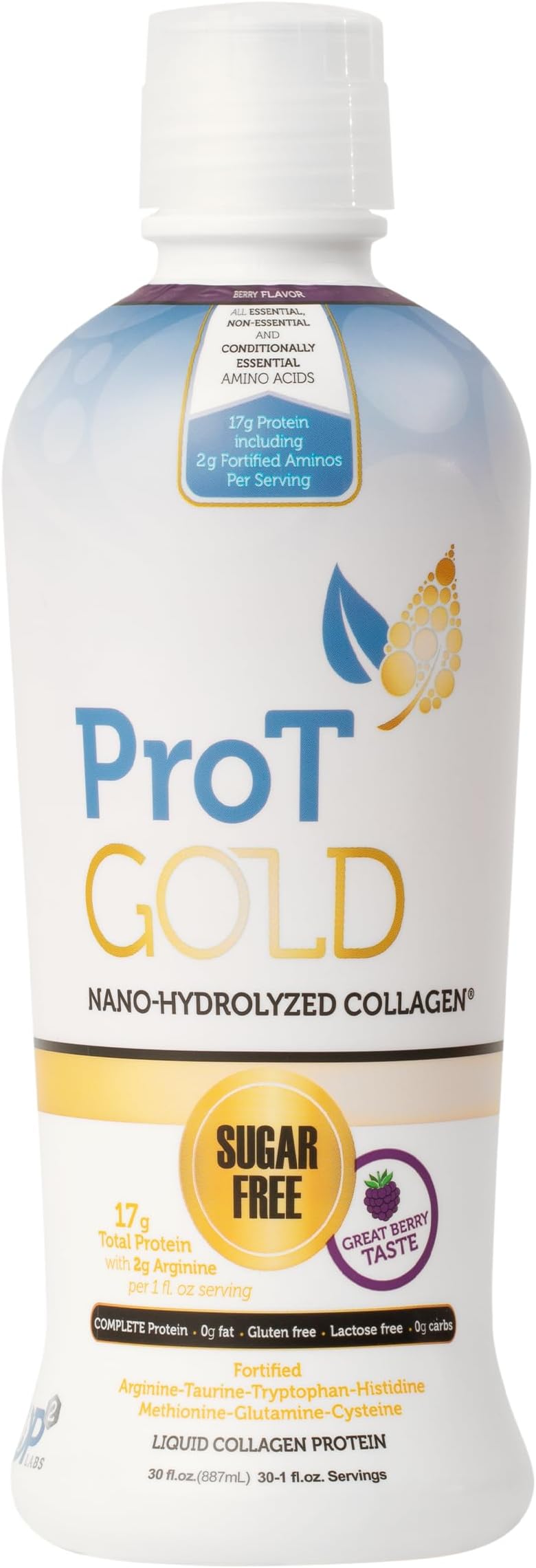 ProT GOLD Berry Sugar Free Liquid Protein Shot - 30 oz Anti-Ageing. Proven to Boost Immunity. Formula Trusted by 4,000+ Medical Facilities for Complete Protein Nutrition and Proven 2 x Faster Healing