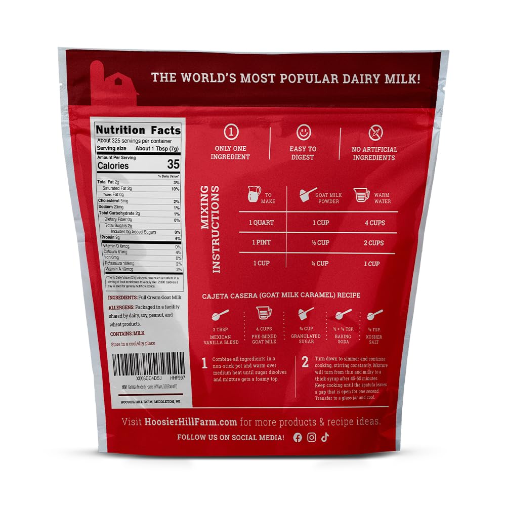 Hoosier Hill Farm Goat Milk Powder, 5LB (Pack of 1)