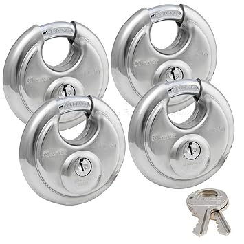 Master Lock - (4) Keyed Alike Stainless Steel Trailer and Multi Purpose Padlocks 40KA-4