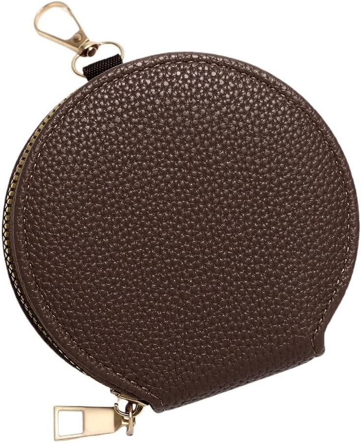 Round Coin Purse Women's Portable Makeup Bag Crossbody