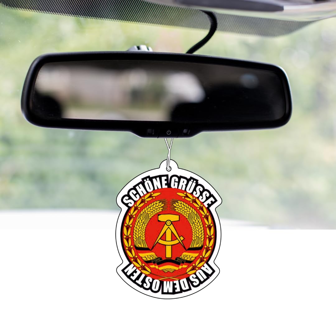 2 x albero profumato con bellissimi auguri dall'est, distributore di profumo auto divertente, deodorante per auto, deodorante, ciondolo profumato auto