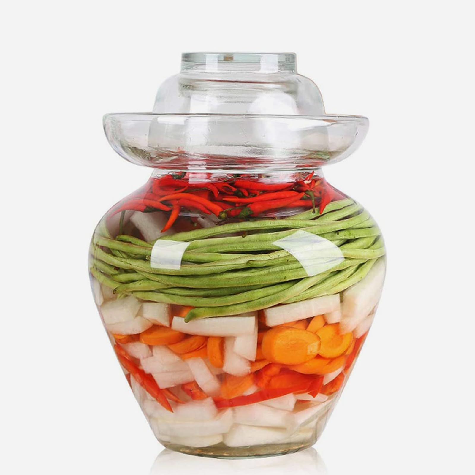 Glas Gurkendose mit Großem Fassungsvermögen 2,5kg Hitzebeständig und Hochfest Einfache Gestaltung für Restaurant und Haushalt Geeignet Zufälliger Stil