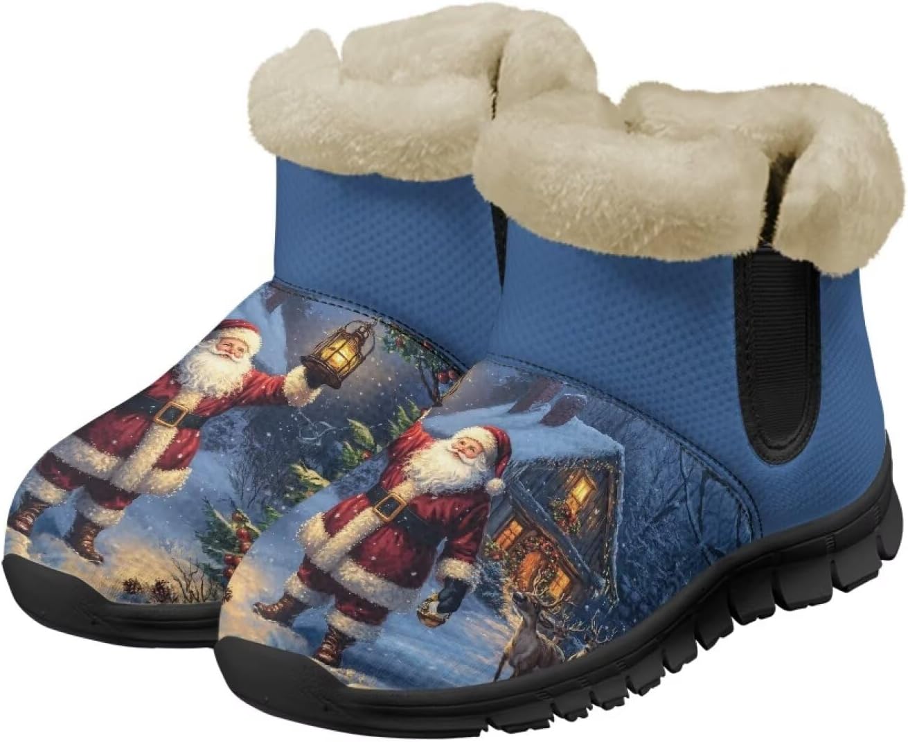 Binienty Warm Boots for Women Comsy Winter Fuzzy Ankle Booties Outdoor