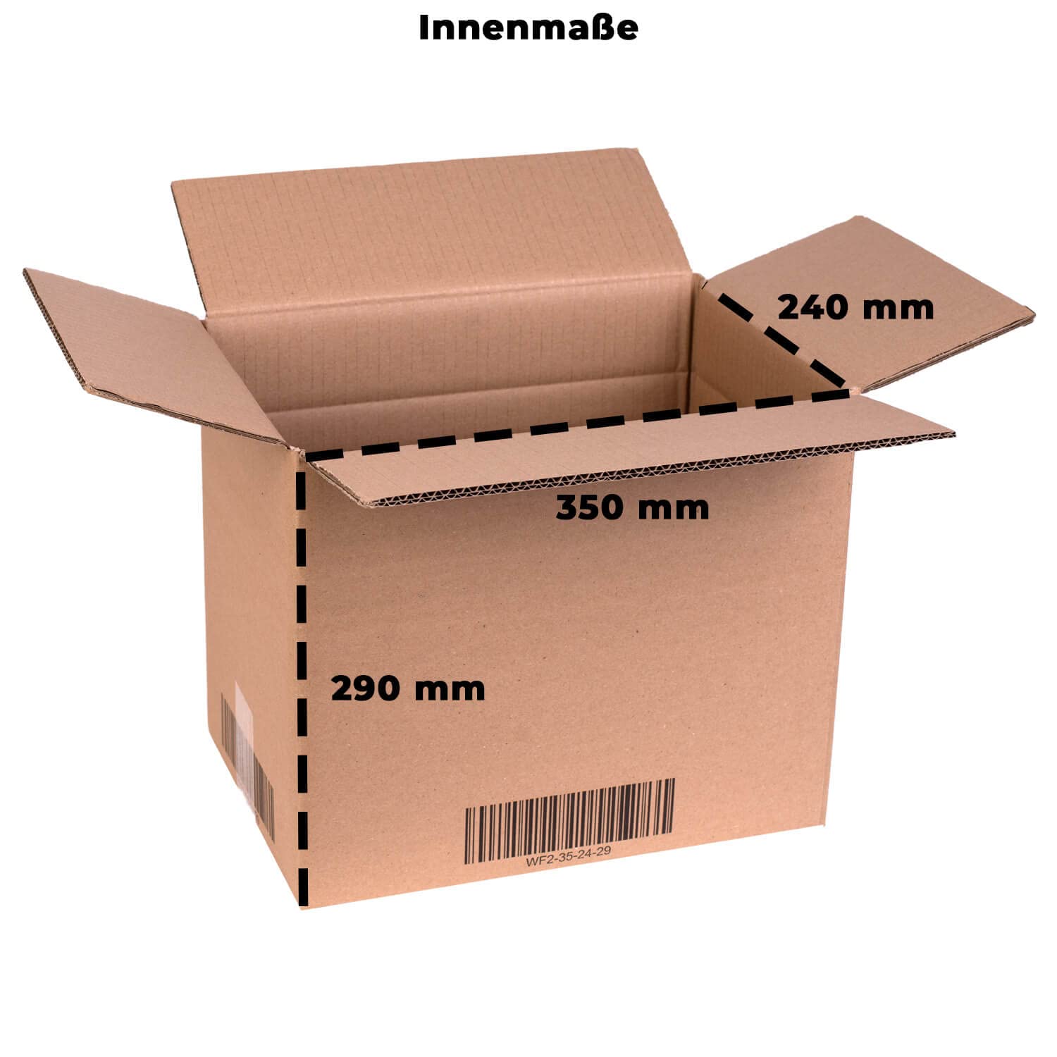 smiley pack 40 Stück Faltkartons 350 x 240 x 290 mm zweiwellig mit Höhenriller braun Versandkarton Verpackungskartons 35 x 24 x 29 cm aus Wellpappe 2 wellig Karton Pappkarton Versandbox Paket
