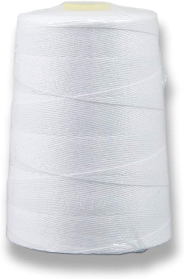 10 Pack Organ Needles DNx1# 25 White Sewing Thread Cones for Portable Single Thread Chainstitch Bag Closer Machine - Set of 8 Heavy-Duty 8oz Spools
