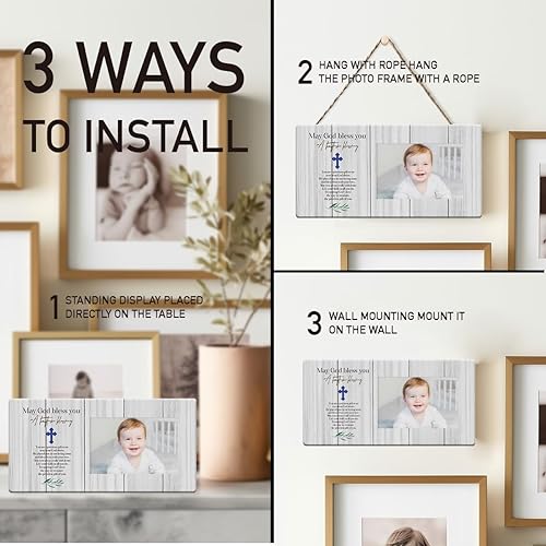 Miniatura 4 de Marco de fotos de bautismo, regalos de bautismo para niños, regalos de bautizo para niños, regalos de cumpleaños, Navidad, regalos religiosos para