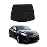 Cargo Mats Liner for Mazda 3 Hatchback 2010-2013 Black All-Weather TPE