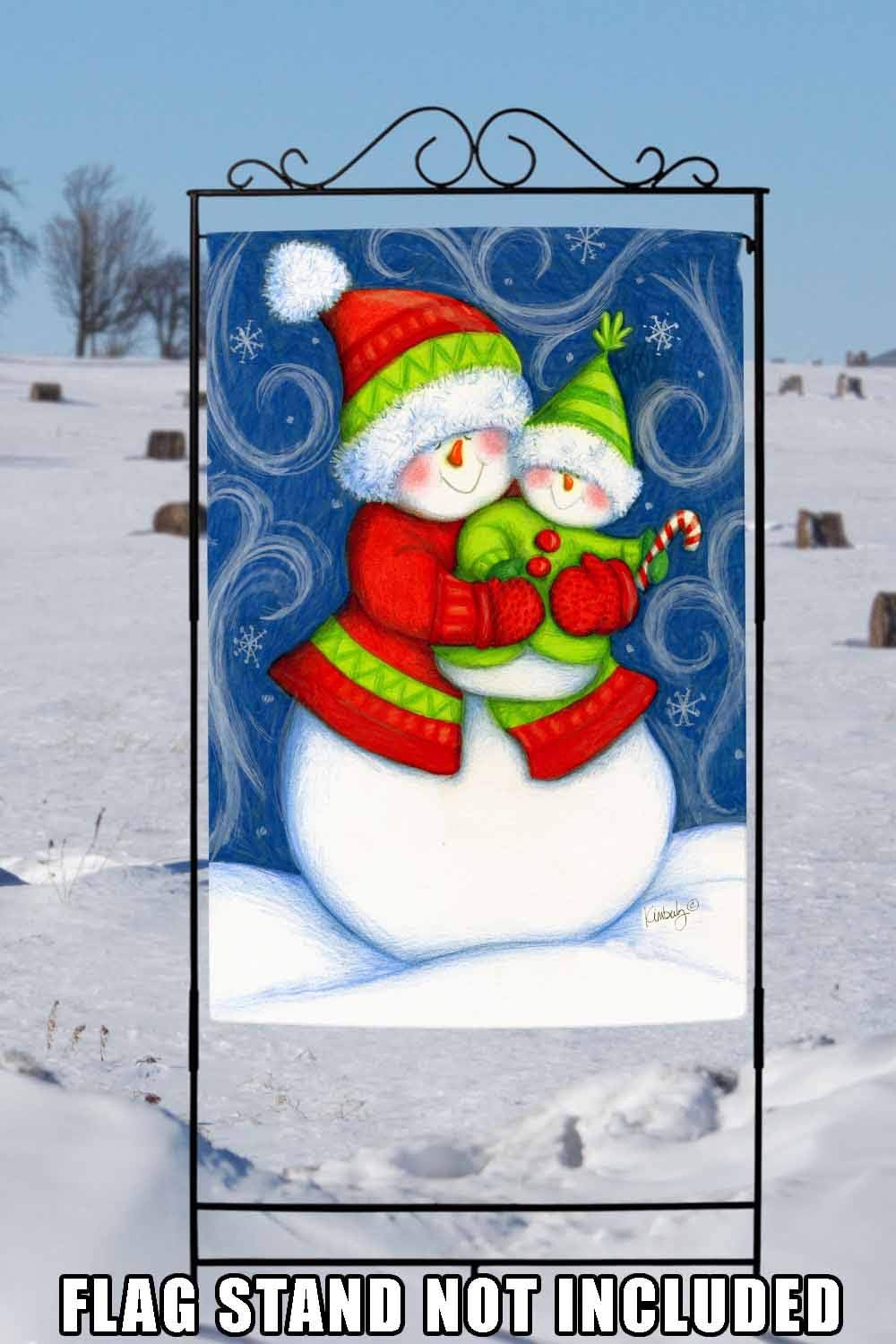 Toland Home Garden 102526 Snowbaby Winter Flag 28x40 Inch Double Sided Winter Garden Flag for Outdoor House Snowman Flag Yard Decoration