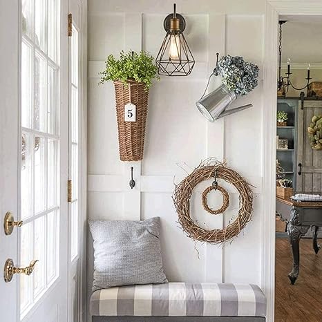 HWSY Industriële Wandlamp, Vintage Metalen Kooi Lamp E27 Socket Sconces Verlichtingsarmatuur Voor Keuken Restaurant Bar Gangpad Hal Trappen Loft Interesting photo 2