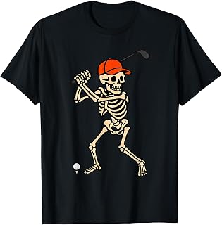 Skeleton Golf Halloween Costume Golfing Spooky Sport Player T-Shirt