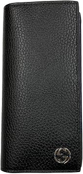 Gucci 610467 CAO2N 1040 Mens Long Wallet Interlocking G Leather Black/Blue Type Outlet