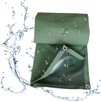 Tarpaulin Sheet Waterproof Heavy Duty, Multipurpose Home & Garden Tarp Sheet, Tarpaulin Furniture Caravan Cover Sheet for UV Rays, Dust, Rain, Snow Color Green, Size 2x2m/6.56x6.56ft