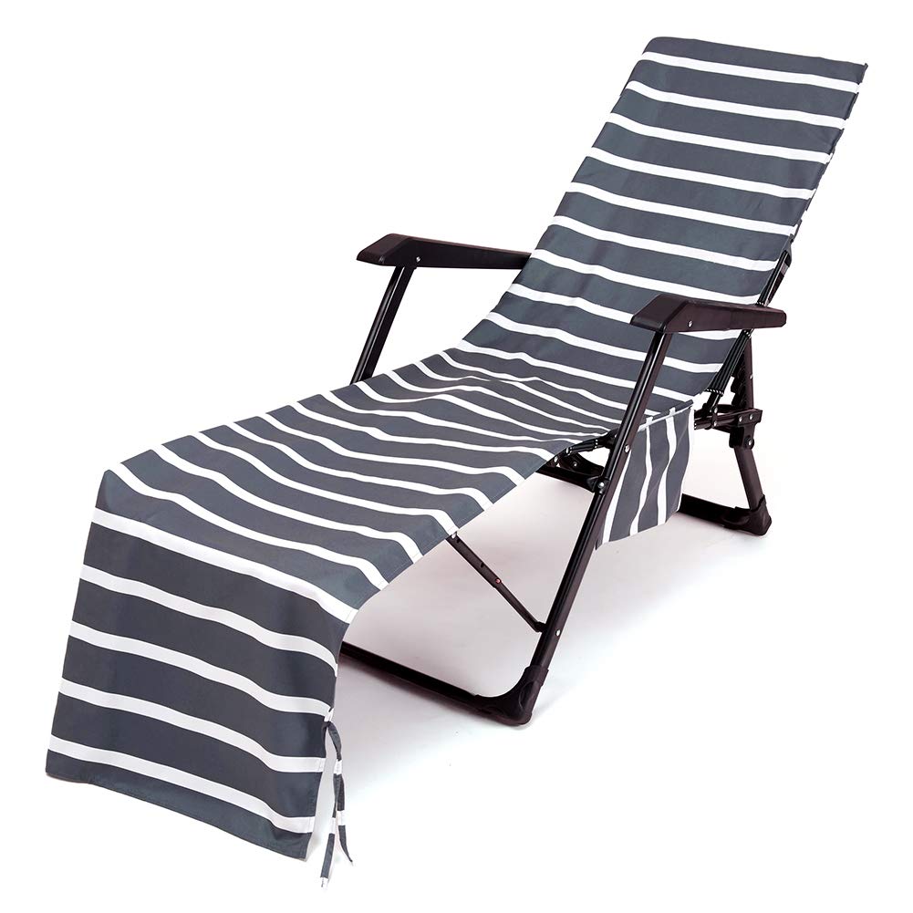 Topchances Ręcznik plażowy z mikrofibry 75 * 215 cm odporny na chlor i słońce leżak ręcznik lekki ręcznik plażowy do pływania, na basen, do jogi, podróży (szary)
