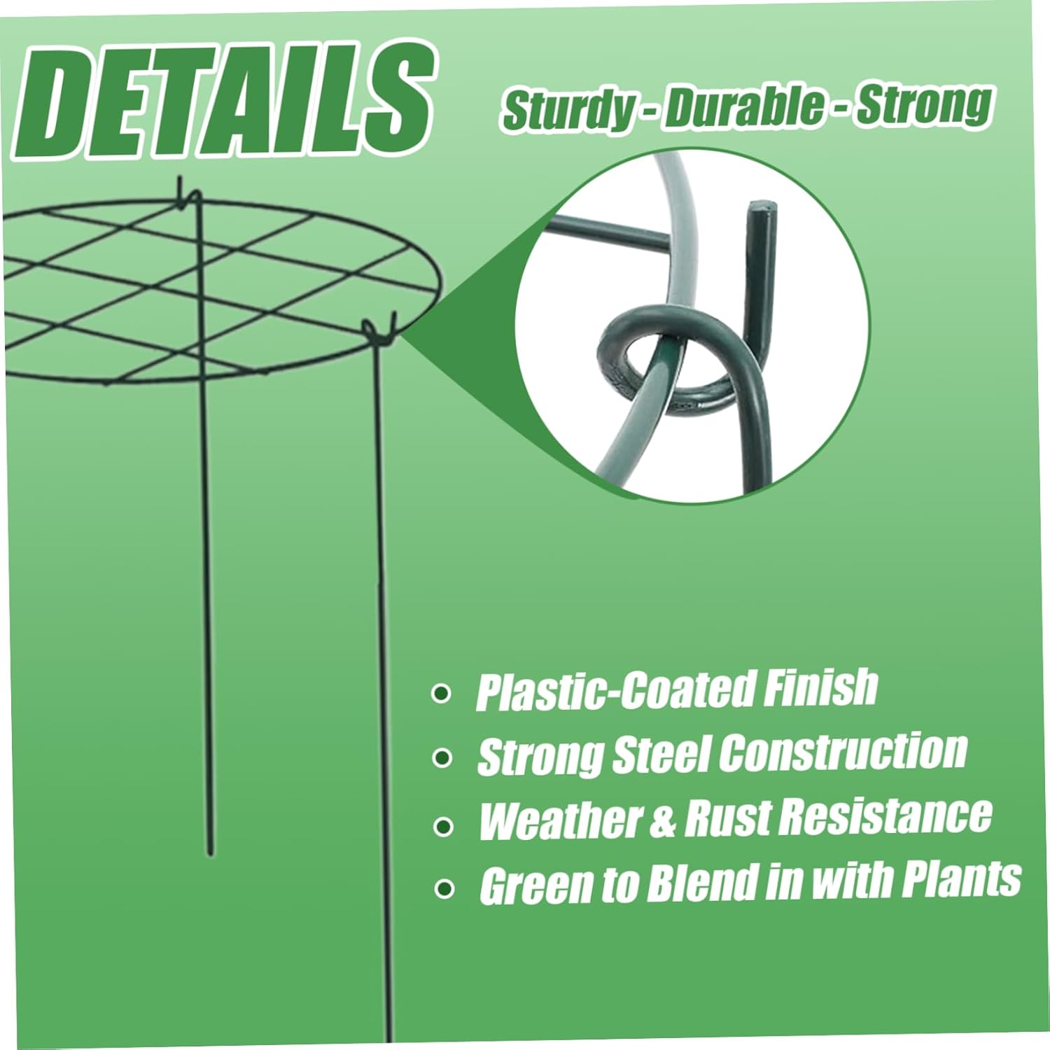 Peony Support,Peony Cages and Supports 6Pcs Peony Support 12x18'' Grow Through Plant Supports with 3 Legs Tomato Cages Flowers Support Rings Hoops for Rose, Tomato, Orchids