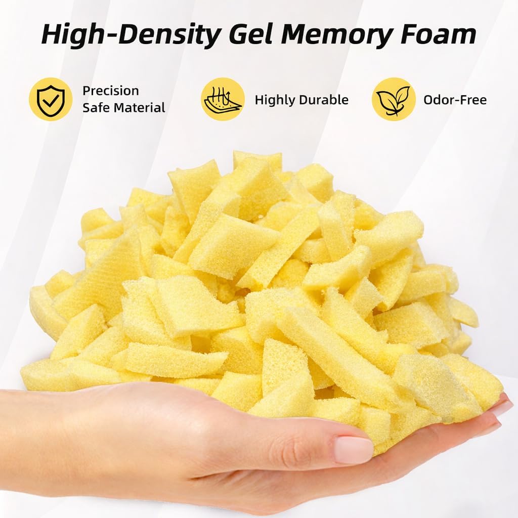 Welacer 10lbs Bean Bag Filler, Shredded Memory Foam Filling for Pillow Stuffing Cushion Arts Crafts Refill, Without Added Gel Particles, Premium Soft and Great for Stuffing (Yellow)