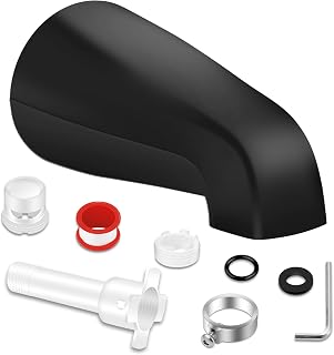 Boquilla de bañera con adaptador, boquilla de bañera de baño sin desviador, grifo de ducha para conexión de rosca interior IPS de 1/2 pulgadas, 3/4 pulgadas y tubo de cobre de 1/2 pulgada, con