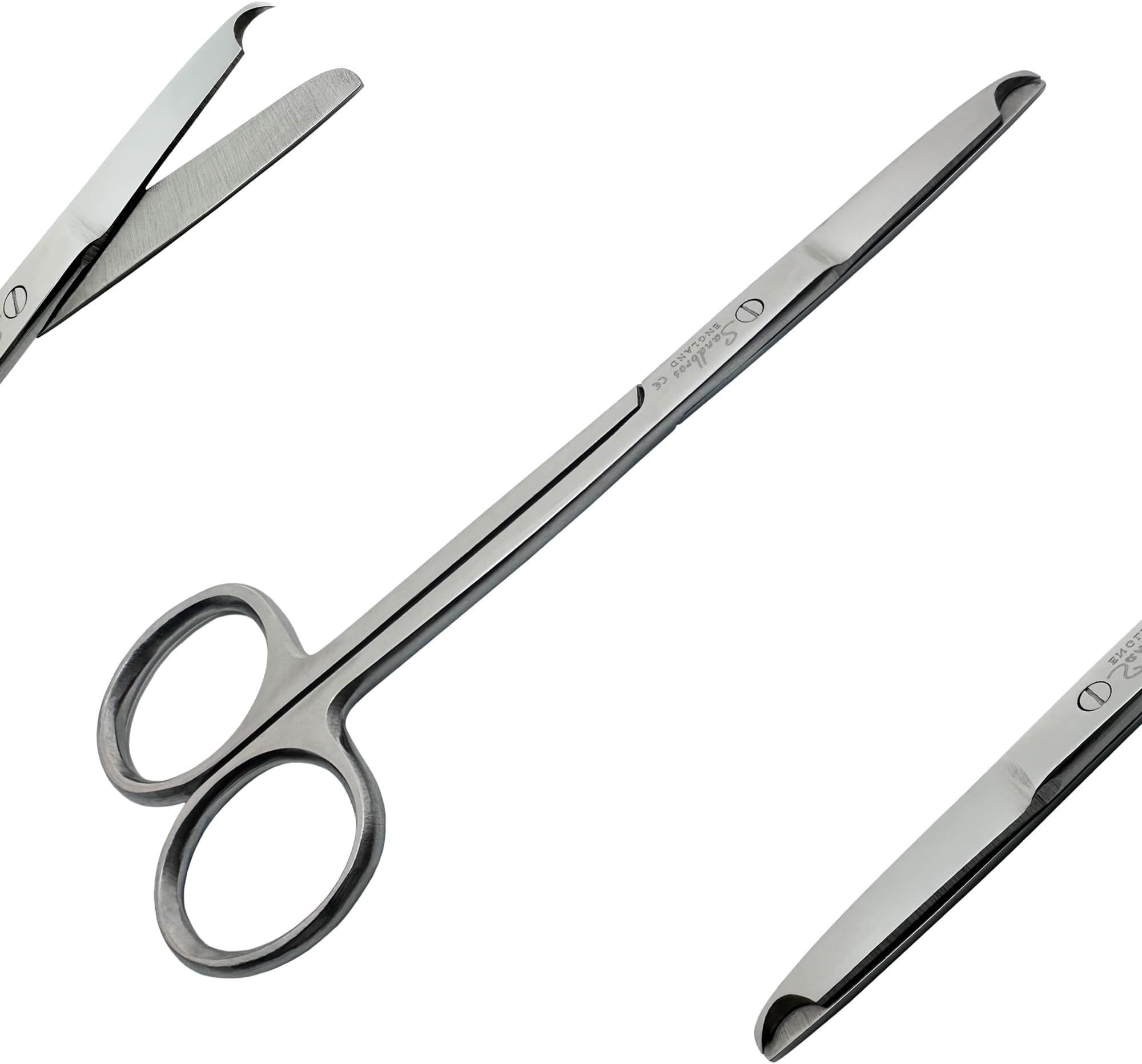 Suture Stitch Scissors 4.5" with Crescent Delicate Hook - Perfect for Suture Removal, First Aid, EMS Training and More, Premium Quality Instrument - Stainless Steel