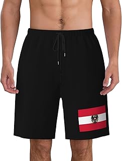 Flag of Austria Mens Swim Trunks Quick Dry Board Shorts 7" - Hawaii Beach Swimwear