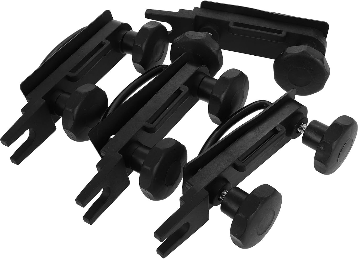 Universal Roof Box U-Bolt Clamp Mounting Bracket Kit for Cargo Carrier Roof Rack with Adjustable Strap Nuts and Easy Installation, Includes 8 Lock Nuts and 2 Straps in Black Iron