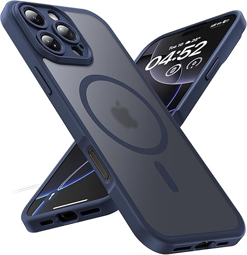 Miniatura 156 de TOCOL Funda magnética para iPhone 15, protección completa mejorada de la cámara, compatible con Magsafe, protección contra caídas, translúcida mate,