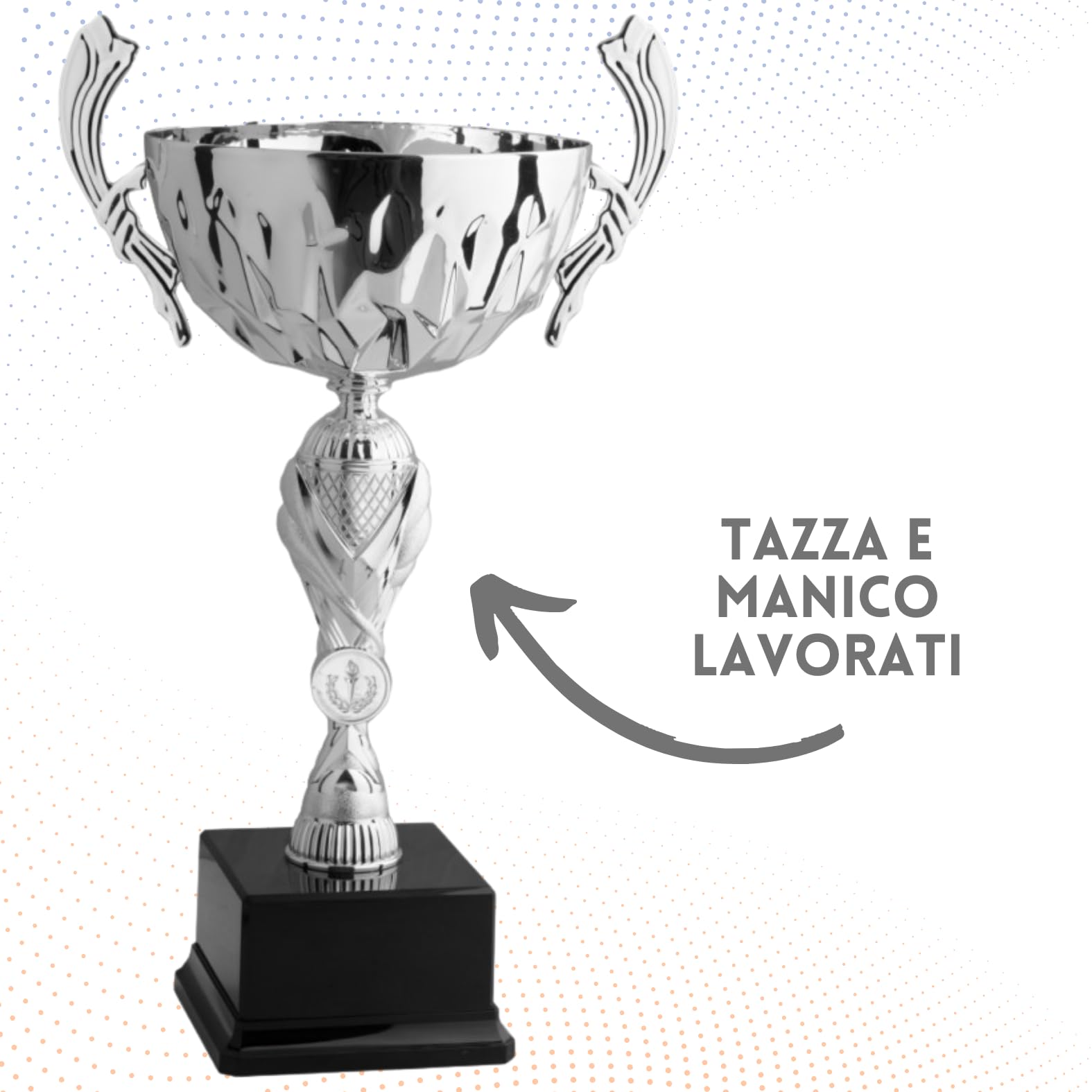 Coppa Trofeo Personalizzabile Grande in Metallo Varie Misure Calcio, Fantacalcio, Tennis, Padel, Basket Premiazioni Sportive ed Eventi con Targhetta Personalizzata cod 8.591