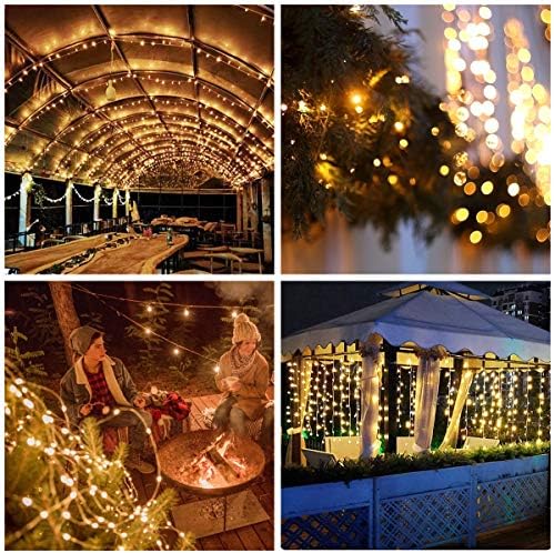 Vicloon Curtain Fairy Lights, 300 LED Warm White Curtain Lights, 3m 8 Mode Waterproof Window String Lights USB & Battery Powered with Remote Control Timer for Outdoor Indoor Party Bedroom Decoration