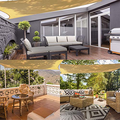 Asani Rectangle Sun Shade Sail | Uv Blocking Patio Cover, Outdoor Sunshade Canopy | Weather-Resistant Fabric With Metal Hardware | Covering For Deck, Pool, Garden, Porch, Backyard (8' X 12') #TOP1
