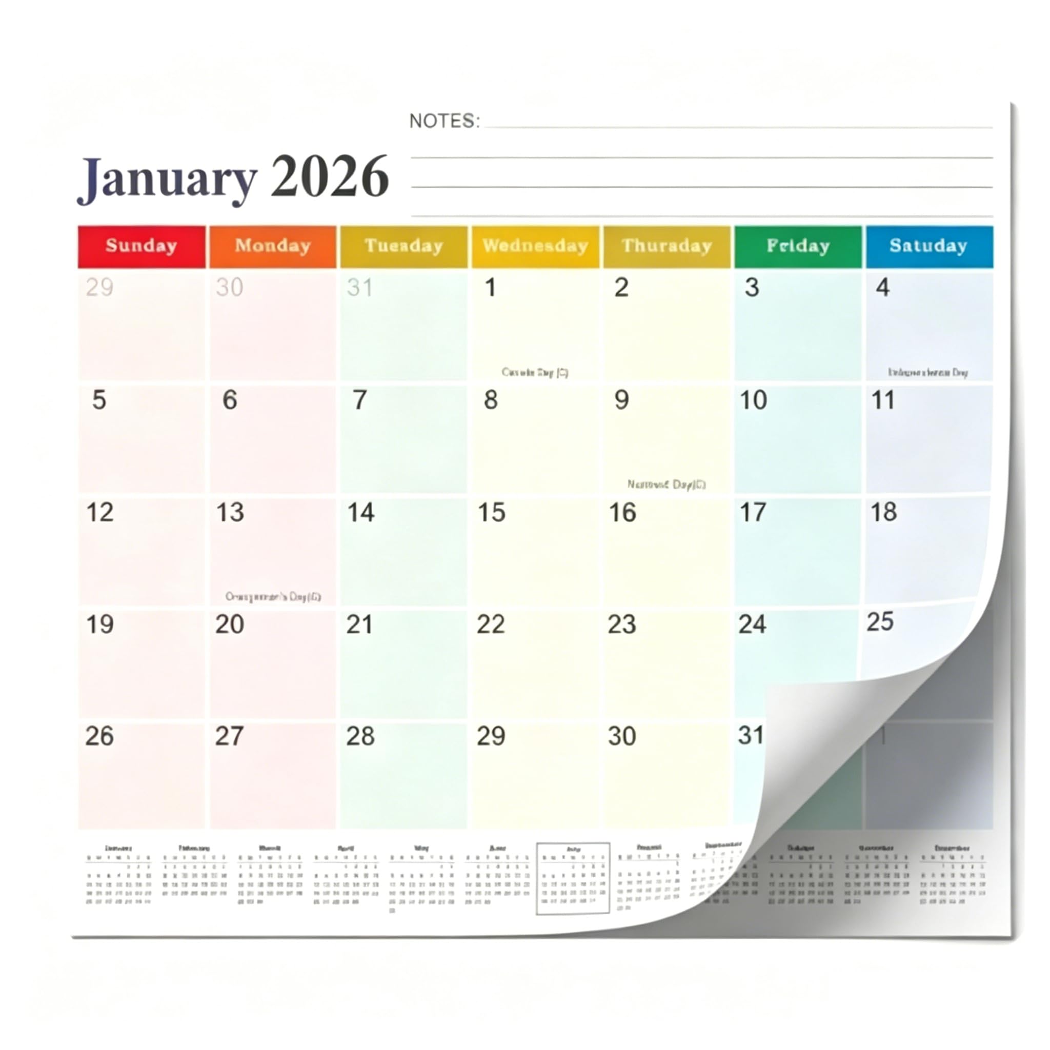 Magnetic Fridge Calendar, Magnetic Calendar 18 Month Planner, with Strong Magnets & Thick Paper, Ample Space Magnetic Planner for Home Family Office — image 1