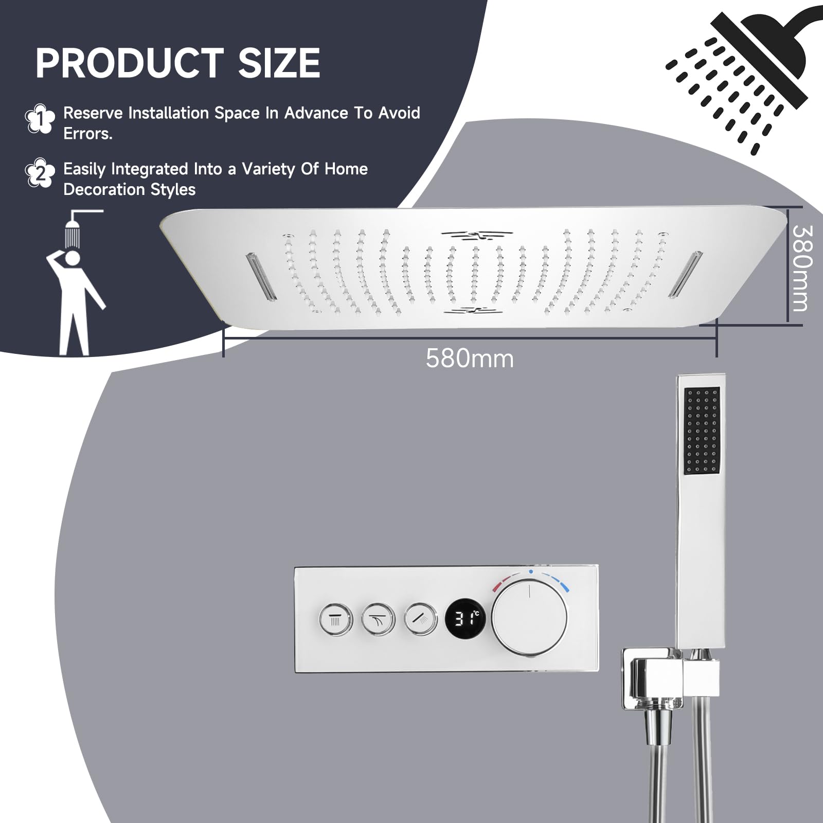 Colonna musicale a LED, 58 x 38 cm, kit di luci e suoni colorati Bluetooth per feste, eventi, decorazioni per la casa, effetti luminosi dinamici, perfetto per riunioni e celebrazioni