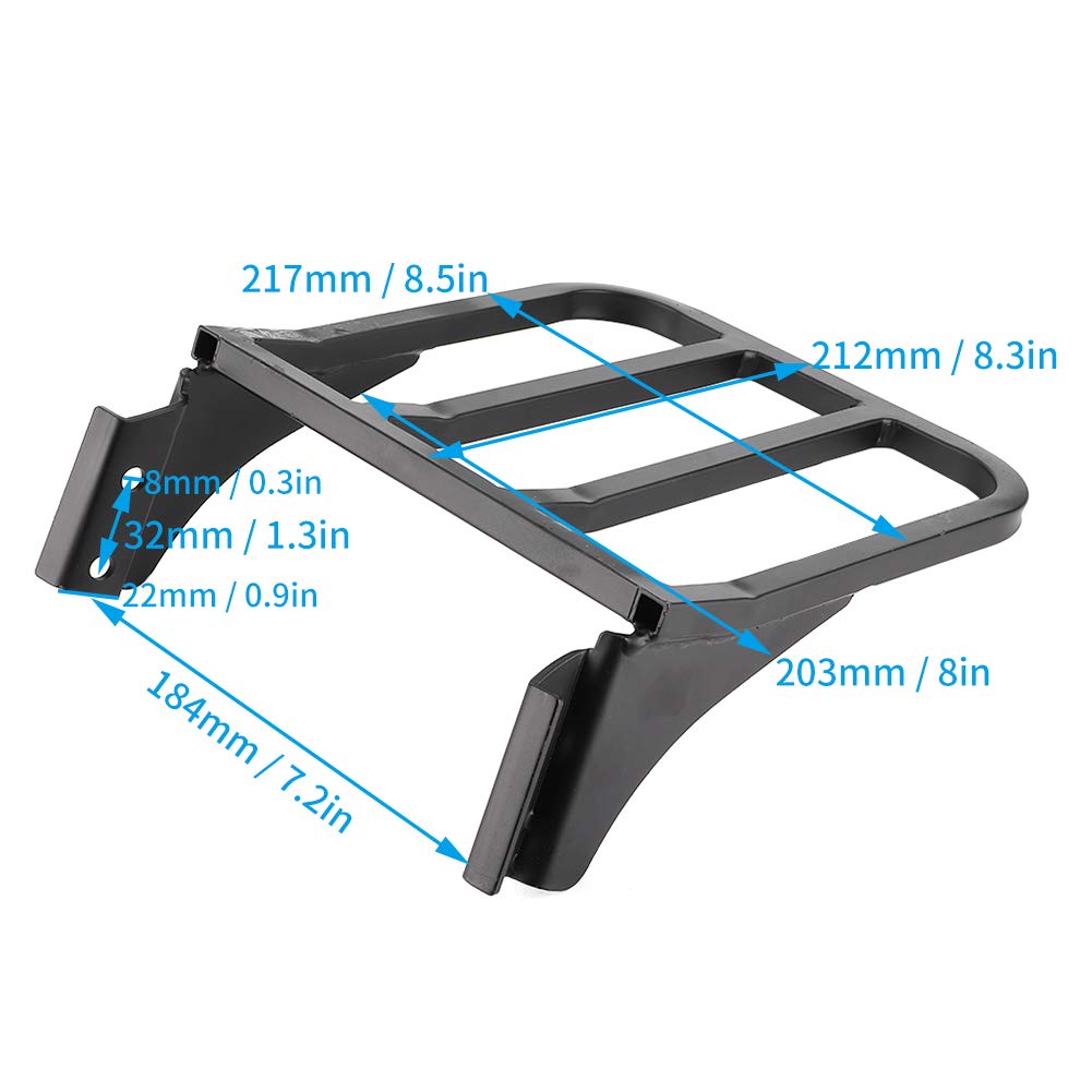 OUKENS Portapacchi per moto, Portapacchi posteriore Sissy Bar per schienale moto adatto per XL/FLST/FLSTC/FLSTSC