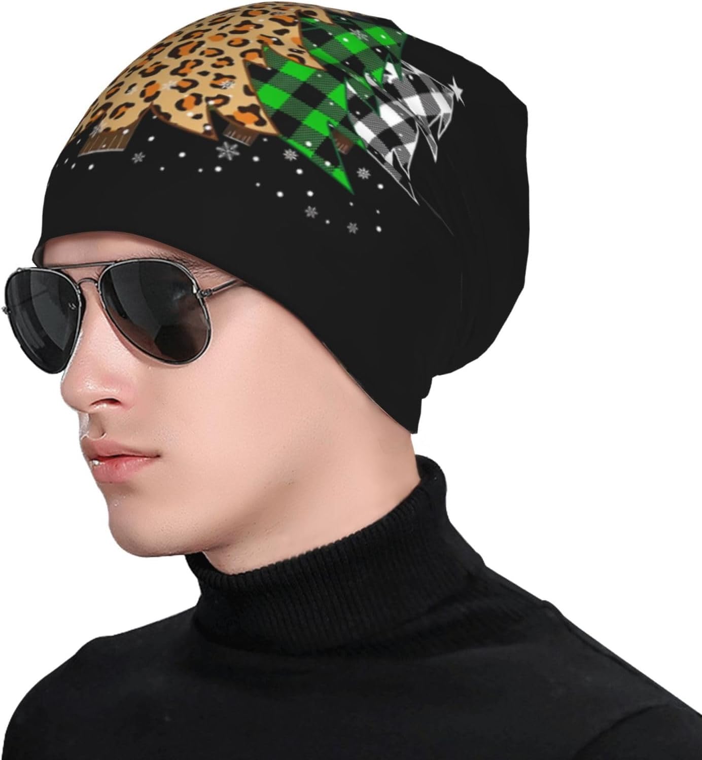 Christmas Snowflakes Beanie Winter Hats Chemo Hat Cancer Headwear Knitted Hats Baggy Slouchy Skull Cap for Men Women - Image 4