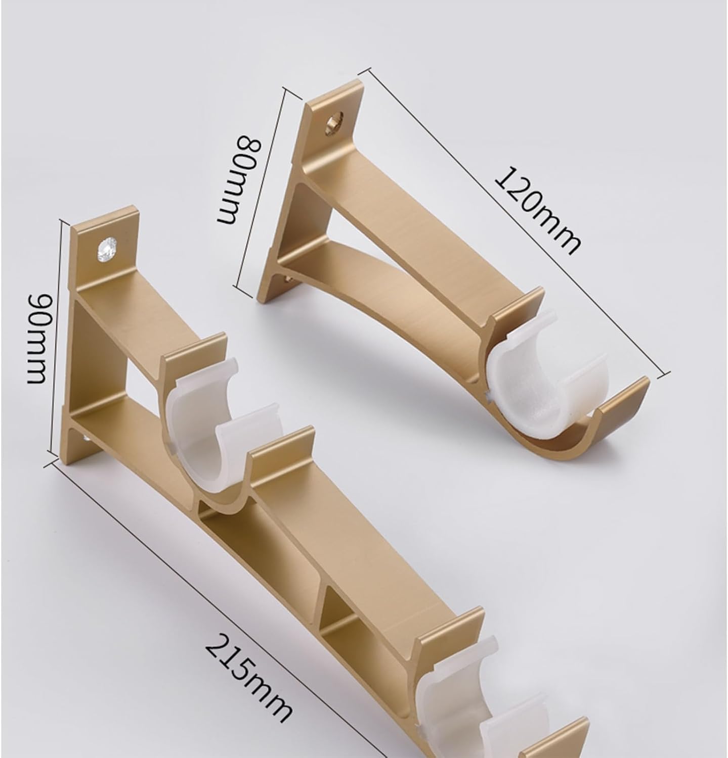 Silent Thickened Aluminum Curtain Rod Roman Style with Stamped Side Brackets Complete Set with Accessories (Rose Gold 140cm) Perfect for Elegant Home Décor