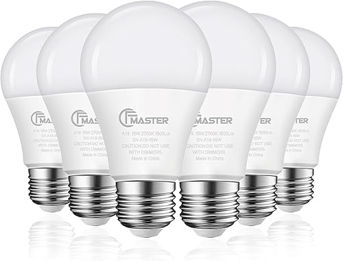 JIANGSILING Bombilla LED A19, bombillas equivalentes a 100 W, 15 W 3000 K blanco cálido, 1500 lúmenes, bombilla LED no regulable, base estándar E26