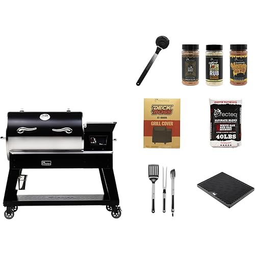 recteq Pellet Grill - Deck Boss 800, Pellet Smoker Grill, Wi-Fi-Enabled, Electric Pellet Grill, Grilling Essentials Bundle