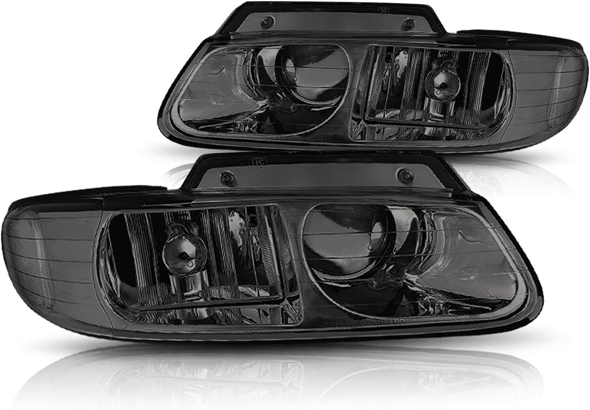 PM PERFORMOTOR Projector Headlight(Headlamp) Assembly Set Compatible with Caravan Town&Country 96-99/Clear Corner