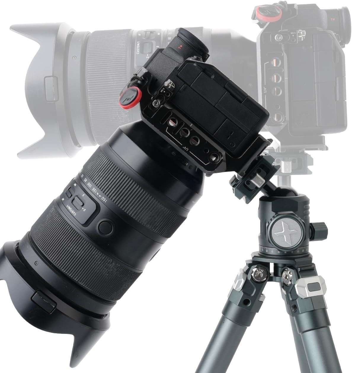 Camera Tripod Ball Head 28mm Metal Panorama Ball Head Compatible with Arca Type Quick Release Plate 1/4" Screw 3/8" Thread Mount Max Load 17lb/8kg Ball Head Mount for Monopod Slider DSLR Camera