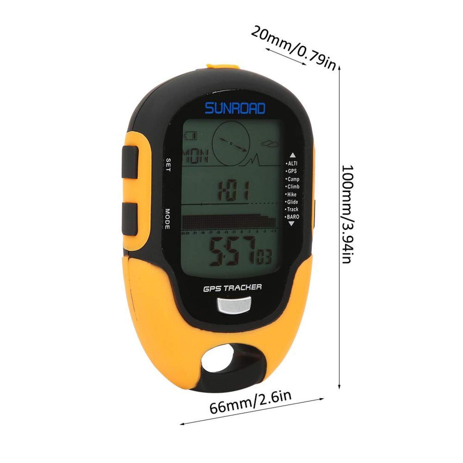 03 Altímetro electrónico GPS, brújula de medidor de altitud GPS, portátil Impermeable para Acampar, Escalar, Viajes al Aire