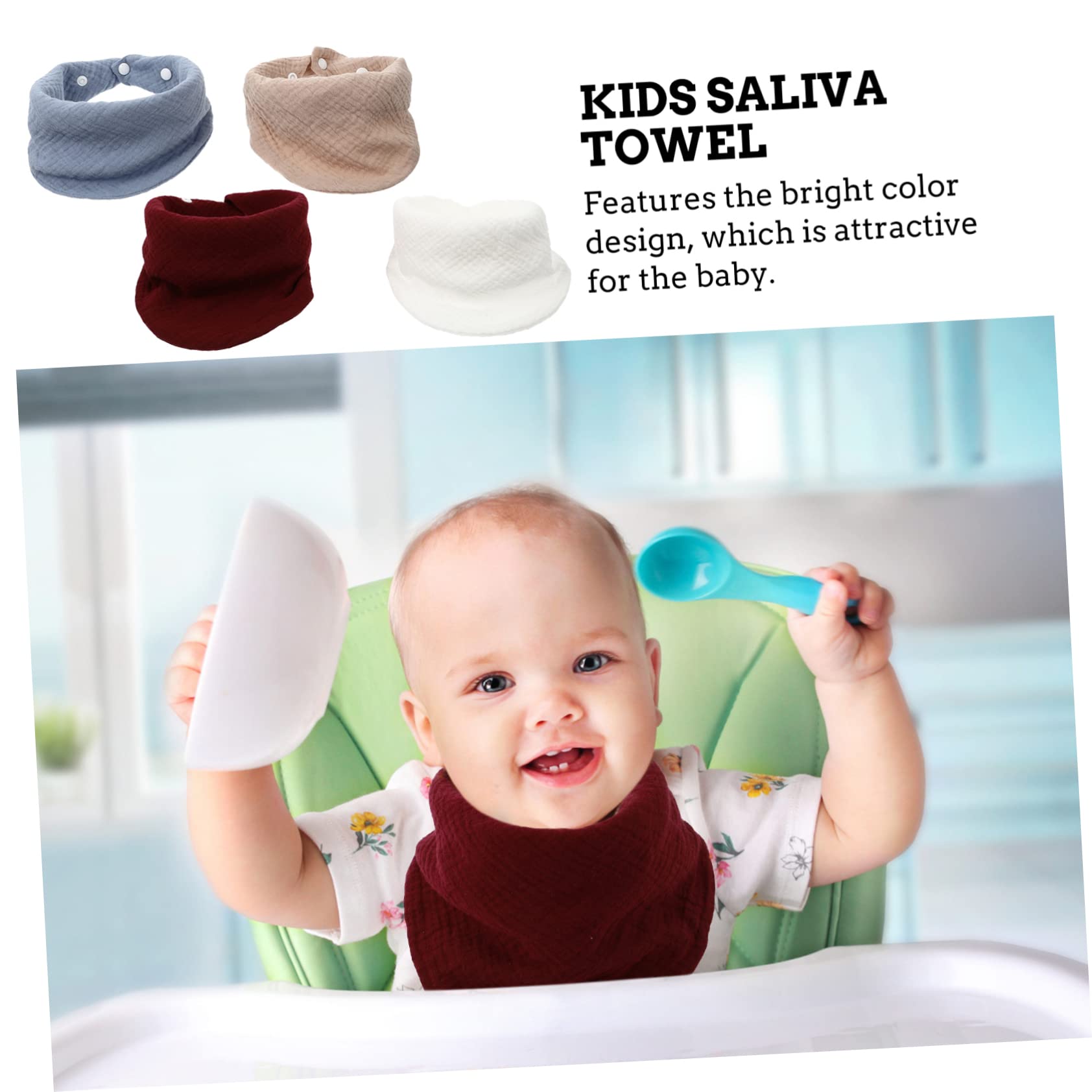 Abaodam 12 Piezas Babero Babero Toallitas Bebe Organicas Pañuelo De Algodón s Para Niños Pequeños s De Baba s Infantiles Algodón Bebé Bufanda Triangular Gasa