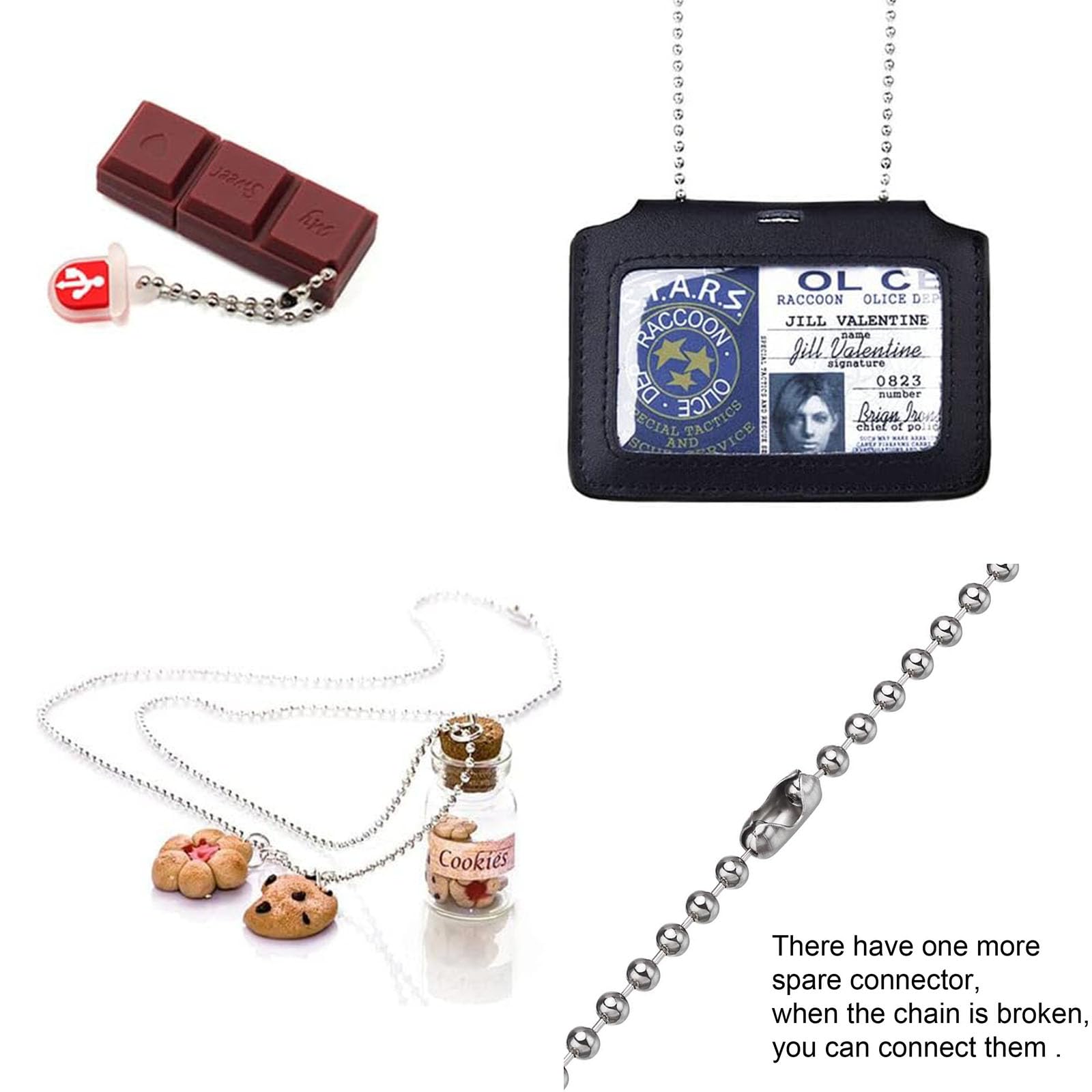 Cheriswelry Chaîne à billes de 2,5 mm en acier inoxydable avec bobine pour la fabrication de bijoux et de bracelets